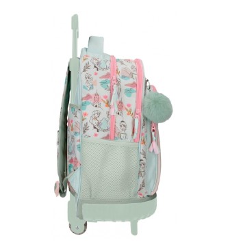 Disney Frozen Strong Spirit two wheeled backpack two compartments green