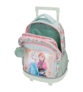 Disney Frozen Strong Spirit two wheeled backpack two compartments green