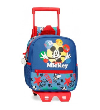 Disney Mochila para quarto de criana Mickey Peek a Boo com carrinho azul-marinho