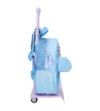 Disney Mochila de paseo Frozen Magic ice con carro azul