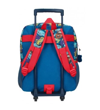 Disney Cars RD Trip mochila escolar de 33 cm com trolley vermelho