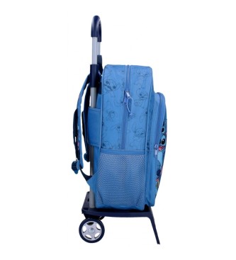 Disney Happy Stitch 40 cm school backpack with navy trolley