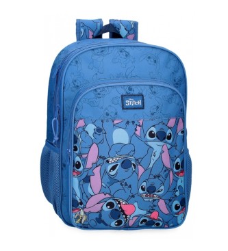 Disney Happy Stitch school backpack two compartments navy