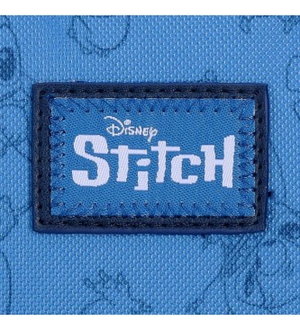 Disney Zaino scolastico Happy Stitch con due scomparti in blu navy