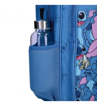 Disney Happy Stitch two compartment school backpack with trolley navy navy