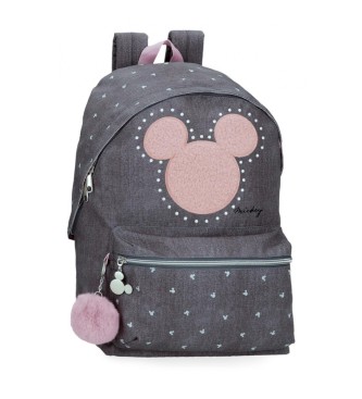 Disney Mickey studs school backpack with trolley attachable computer holder anthracite