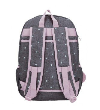 Disney Sac  dos scolaire Mickey studs double compartiment anthracite