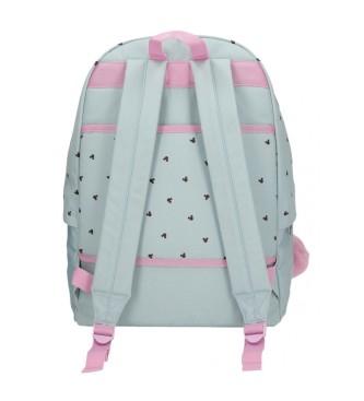 Disney Mickey and Minnie kisses school backpack with computer holder blue