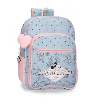 Disney Minnie American darling school backpack 38cm adaptable to trolley blue