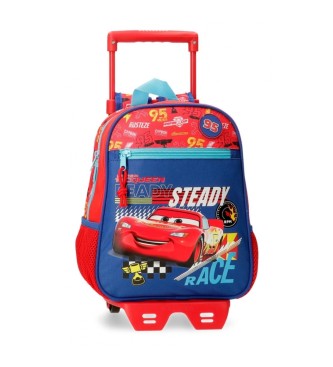 Disney Plecak przedszkolny Cars Lets race z wózkiem czerwony