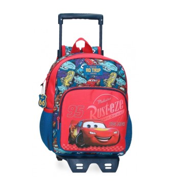 Disney Cars RD Trip 28 cm preschool backpack with trolley red