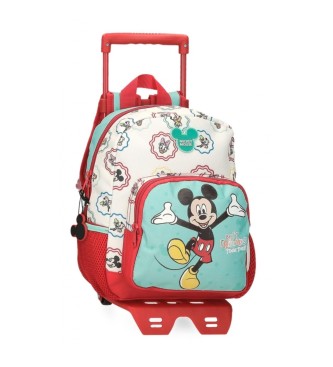 Disney Mickey Best friends together preschool backpack with multicoloured trolley