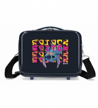 Disney ABS Stitch Face down toiletry bag, navy adaptable