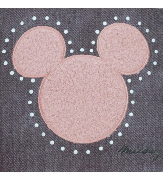 Disney Beauty case Mickey borchie con doppio scomparto antracite