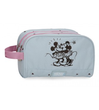 Disney Toilet bag Mickey and Minnie Kisses double compartment blue