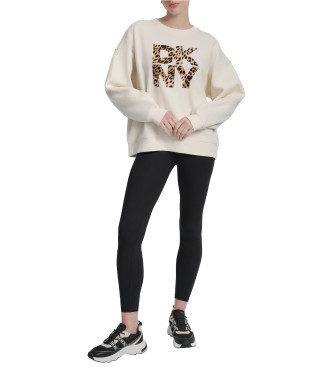 DKNY Beżowa bluza z nadrukiem zwierzęcym