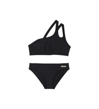 DKNY Bikini z czarnym elastycznym wzorem