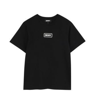 DKNY Svart kortrmad t-shirt med tryck