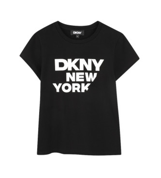 DKNY Črna potiskana majica s kratkimi rokavi