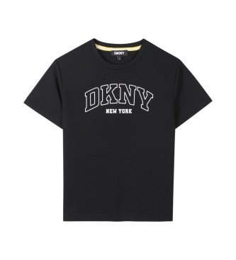 DKNY Logo-Kurzarm-T-Shirt schwarz