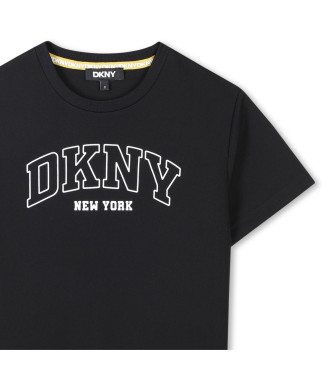 DKNY Koszulka z krótkim rękawem z logo, czarna