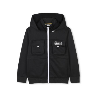 DKNY Cardigan nero con cappuccio