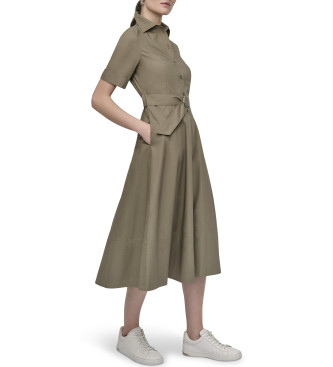 DKNY Vestido com botes castanhos