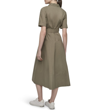 DKNY Vestido com botes castanhos