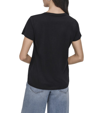 DKNY Beflocktes T-shirt schwarz