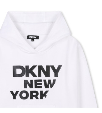 DKNY Felpa bianca con logo stampato