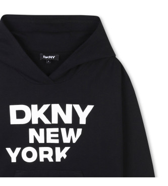 DKNY Sweatshirt med logotryk, sort