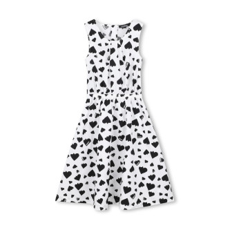 DKNY Vestido midi blanco, negro