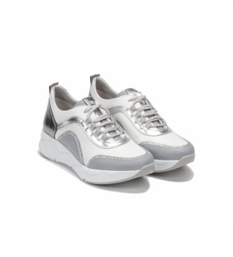 Dorking Leather sneakers Cocoa D8209 white, silver