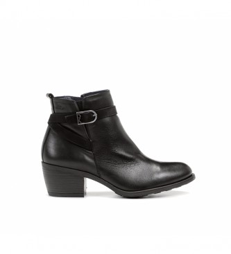 Dorking by Fluchos Black leather ankle boots D8331 -Heel height: 5,5 cm
