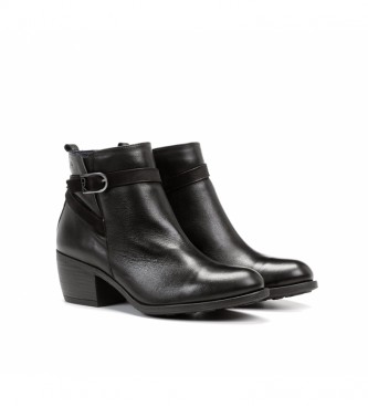 Dorking by Fluchos Black leather ankle boots D8331 -Heel height: 5,5 cm