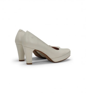 Dorking by Fluchos White Blesa leather shoes -Height heel 6cm