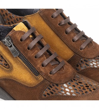 Dorking D8590ISCI2 sneakers in pelle marrone - Altezza zeppa 5cm -