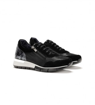 Dorking by Fluchos Xanet Black leather sneakers