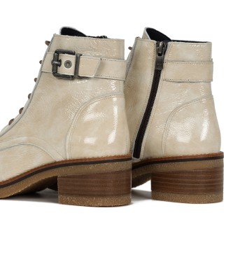Dorking by Fluchos Lucero White leather ankle boots