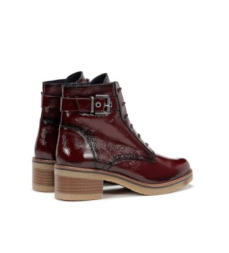 Dorking by Fluchos Patent leather ankle boots D8686-NA burgundy