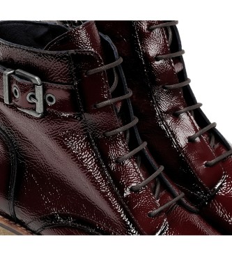 Dorking by Fluchos Patent leather ankle boots D8686-NA burgundy