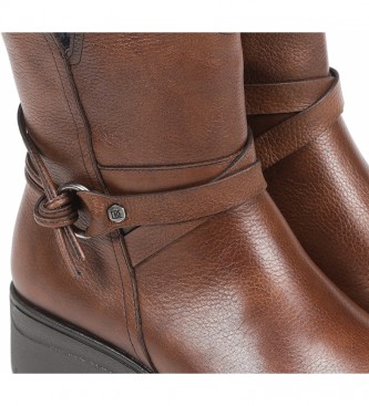 Fluchos Leather ankle boots D8688-IN Brown -Height of wedge: 5cm