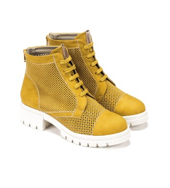 Fluchos Leather ankle boots D8734-BOLA Yellow -Heel height: 5cm