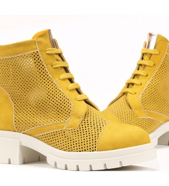 Fluchos Leather ankle boots D8734-BOLA Yellow -Heel height: 5cm