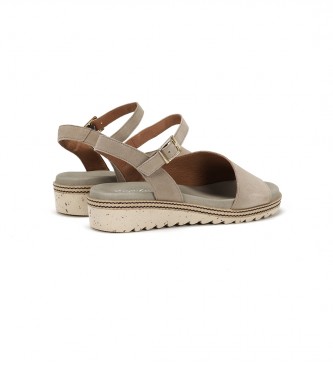 Dorking by Fluchos Espe taupe leather sandals