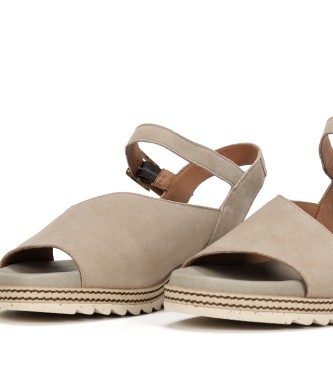 Dorking by Fluchos Espe taupe leather sandals