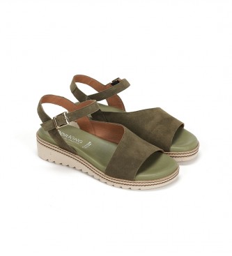 Dorking by Fluchos Green Espe Leather Sandals