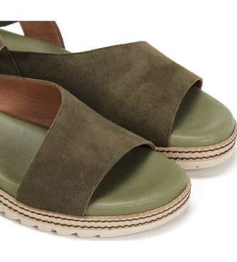Dorking by Fluchos Green Espe Leather Sandals