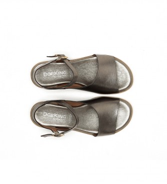 Dorking by Fluchos Silver Espe Leather Sandals