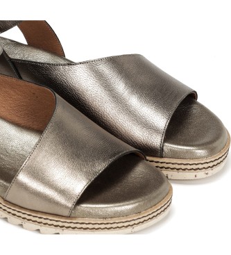 Dorking by Fluchos Silver Espe Leather Sandals